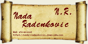 Nada Radenković vizit kartica